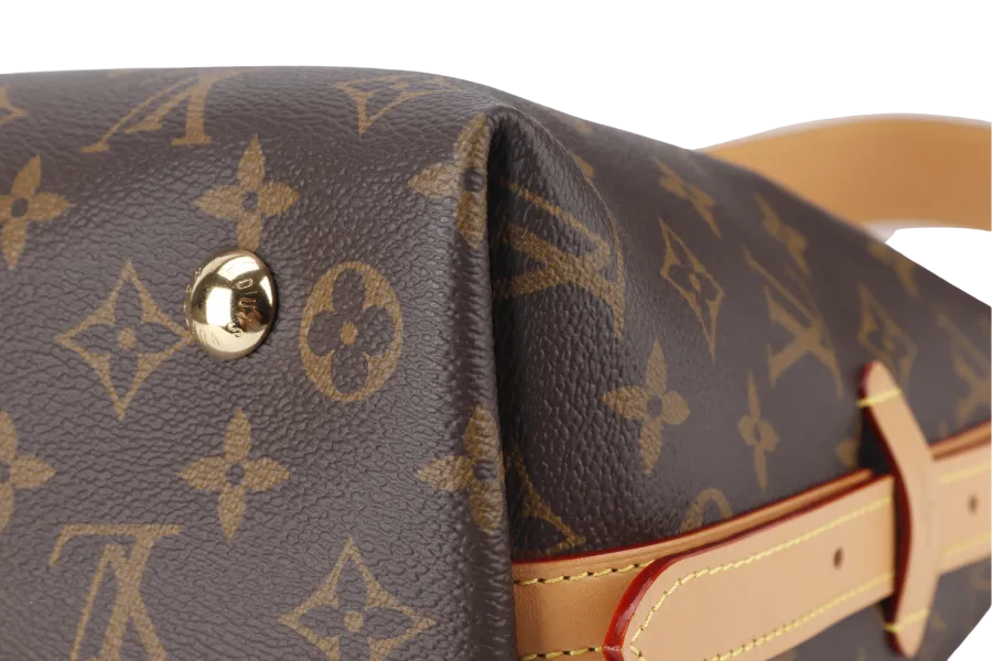 LOUIS VUITTON CARRYALL PM MONOGRAM CANVAS GOLD HARDWARE WITH DUST COVER AND BOX