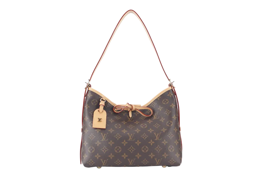 LOUIS VUITTON CARRYALL PM MONOGRAM CANVAS GOLD HARDWARE WITH DUST COVER AND BOX
