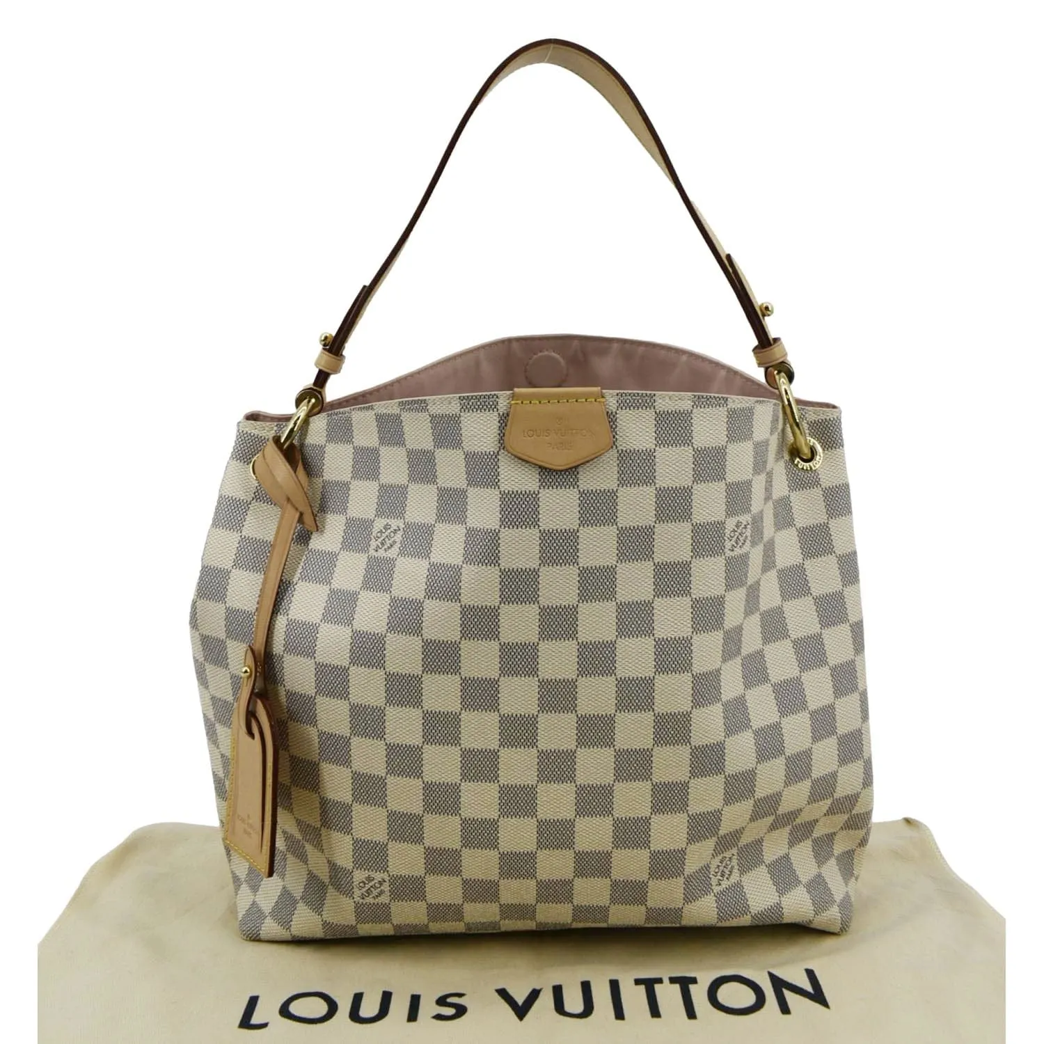 LOUIS VUITTON Graceful PM Damier Azur Shoulder Bag White