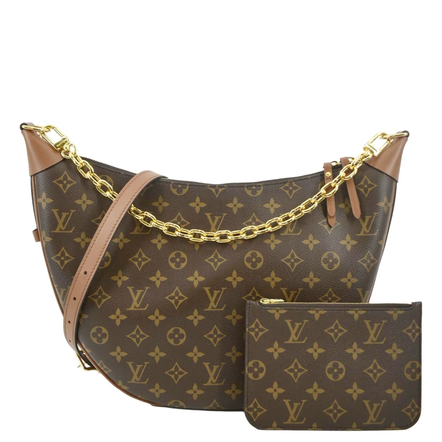 LOUIS VUITTON Loop Monogram Reverse Canvas Shoulder Bag Brown
