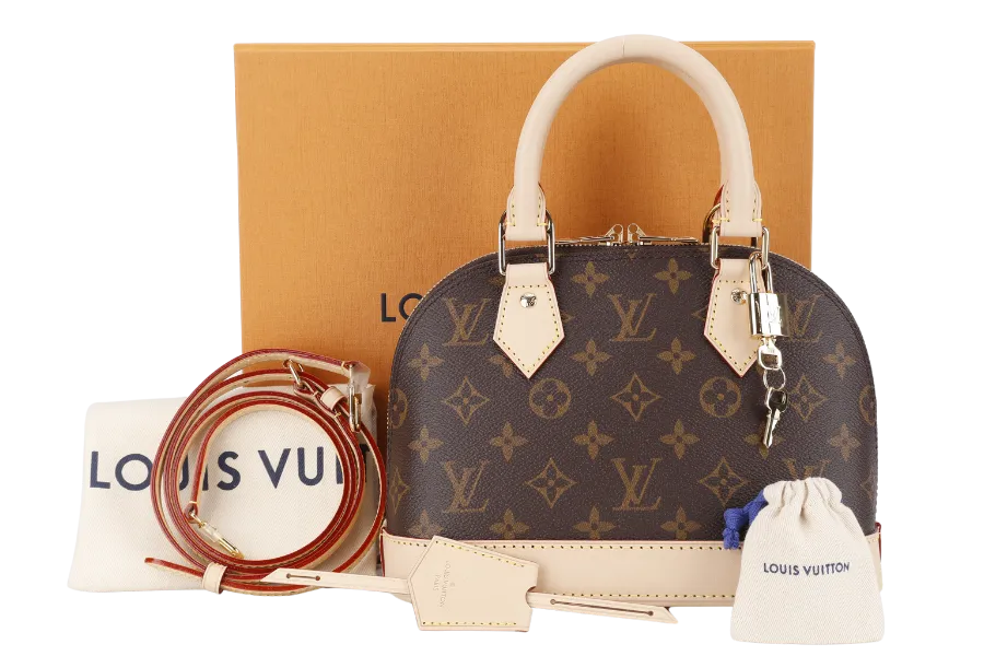 LOUIS VUITTON M46990 MONOGRAM ALMA BB WITH DUST COVER AND BOX