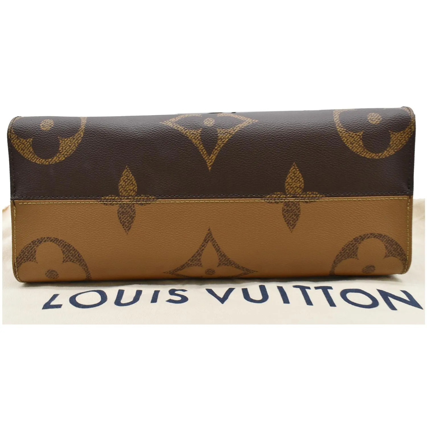 LOUIS VUITTON Onthego MM Giant Monogram Canvas Tote Shoulder Bag Brown