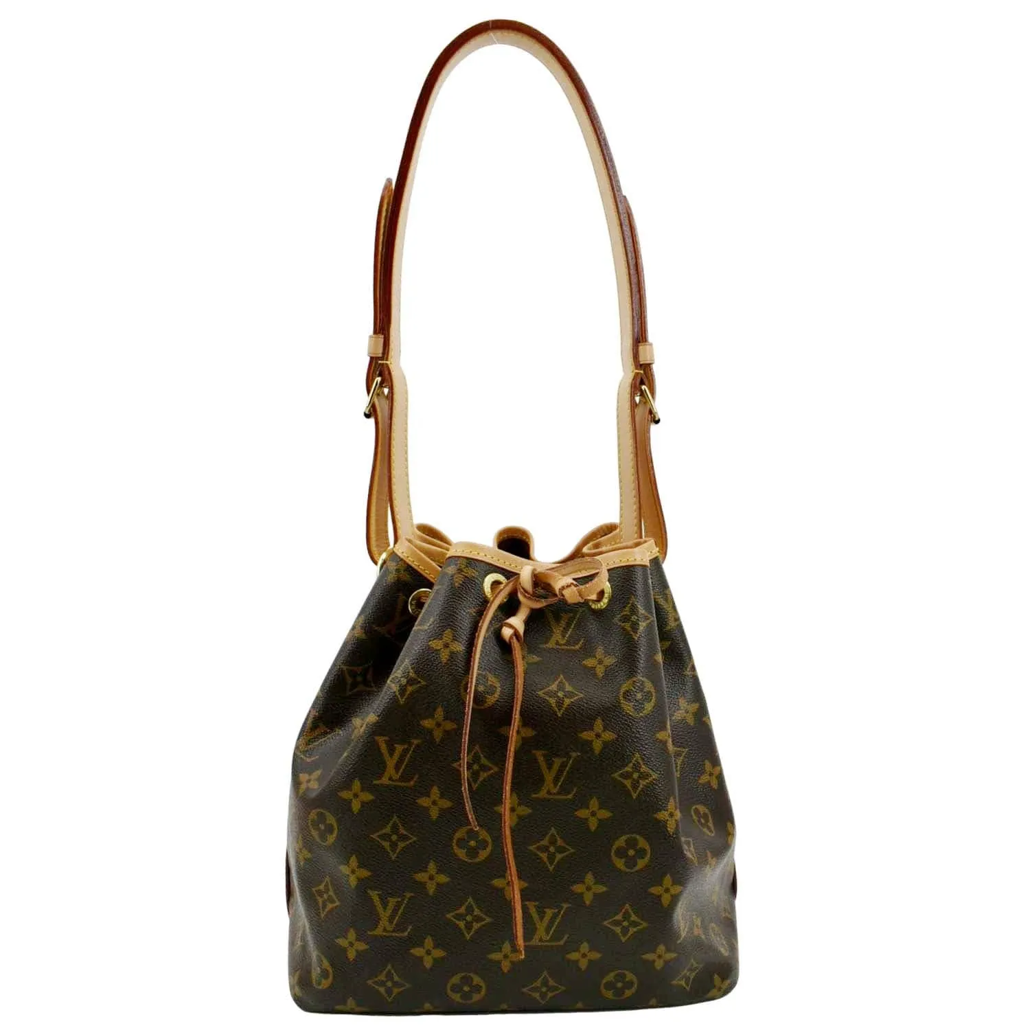 LOUIS VUITTON Petit Noe Monogram Canvas Shoulder Bag Brown