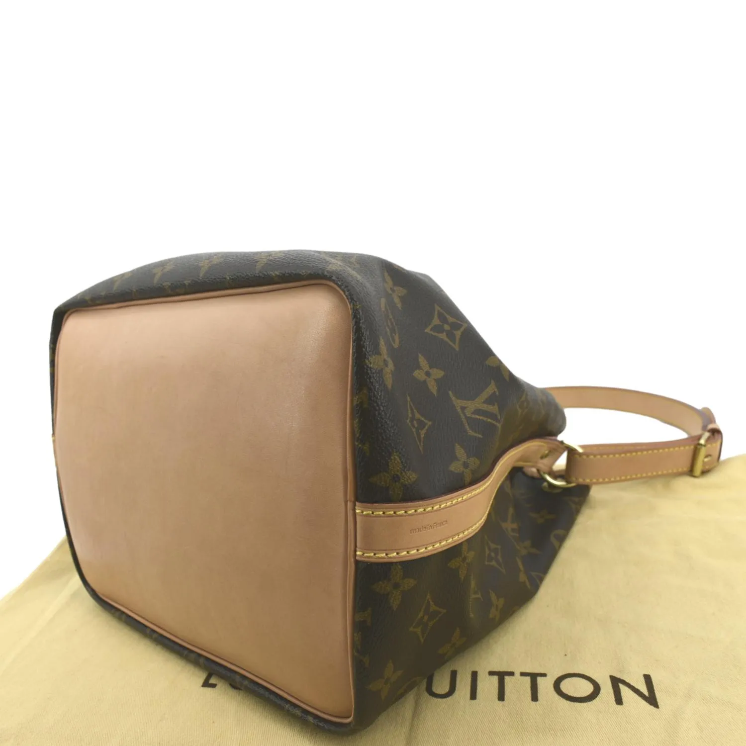 LOUIS VUITTON Petit Noe Monogram Canvas Shoulder Bag Brown