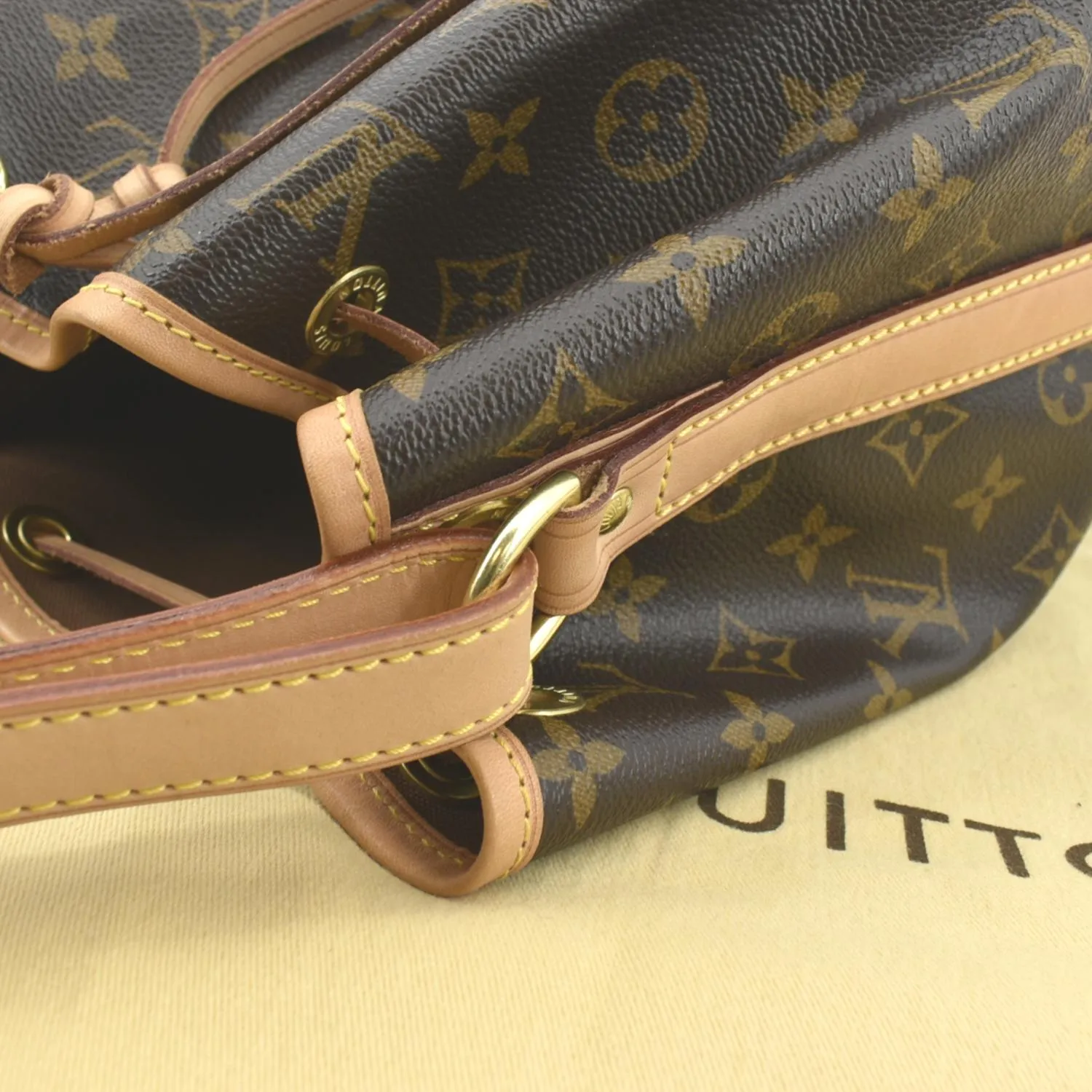 LOUIS VUITTON Petit Noe Monogram Canvas Shoulder Bag Brown