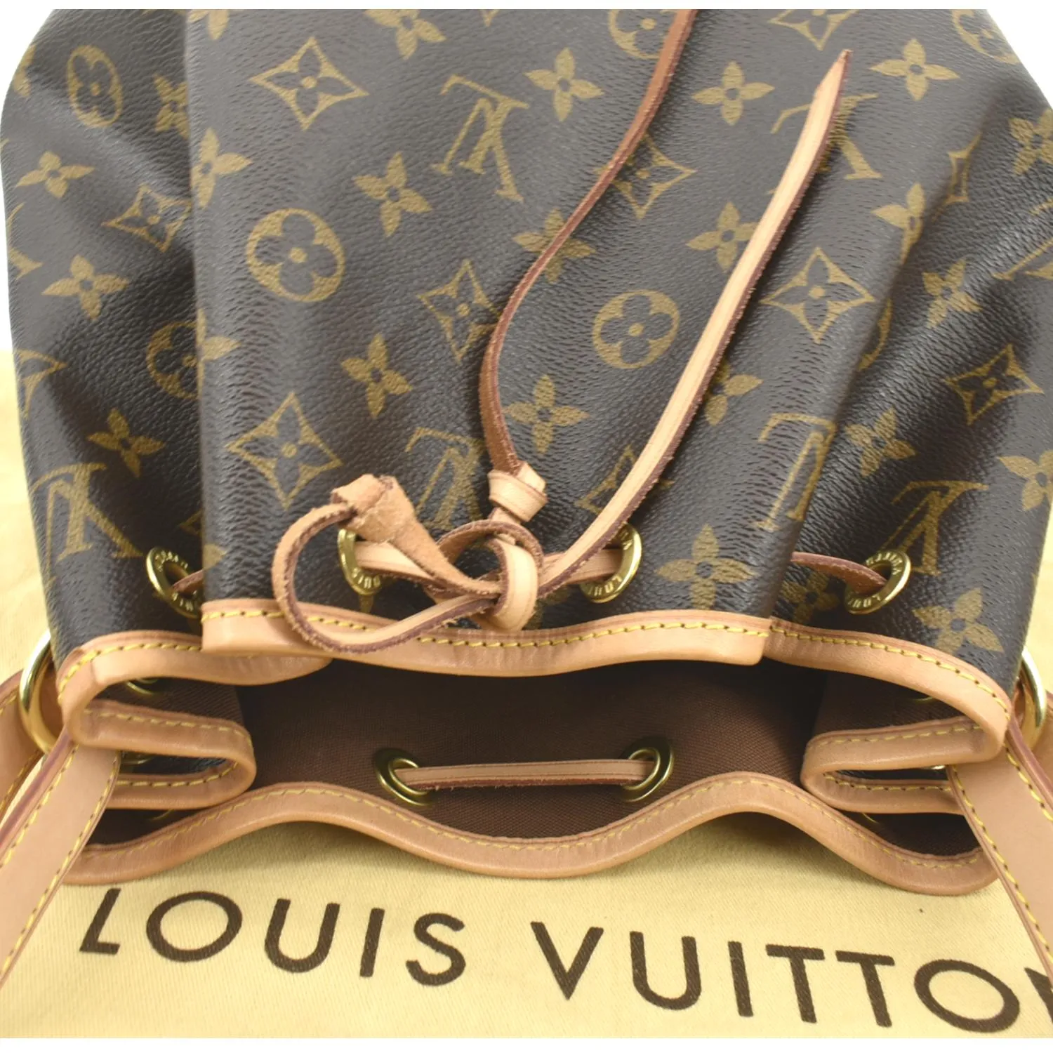 LOUIS VUITTON Petit Noe Monogram Canvas Shoulder Bag Brown