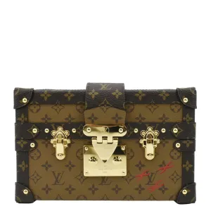 LOUIS VUITTON Petite Malle Monogram Reverse Canvas Shoulder Bag Brown