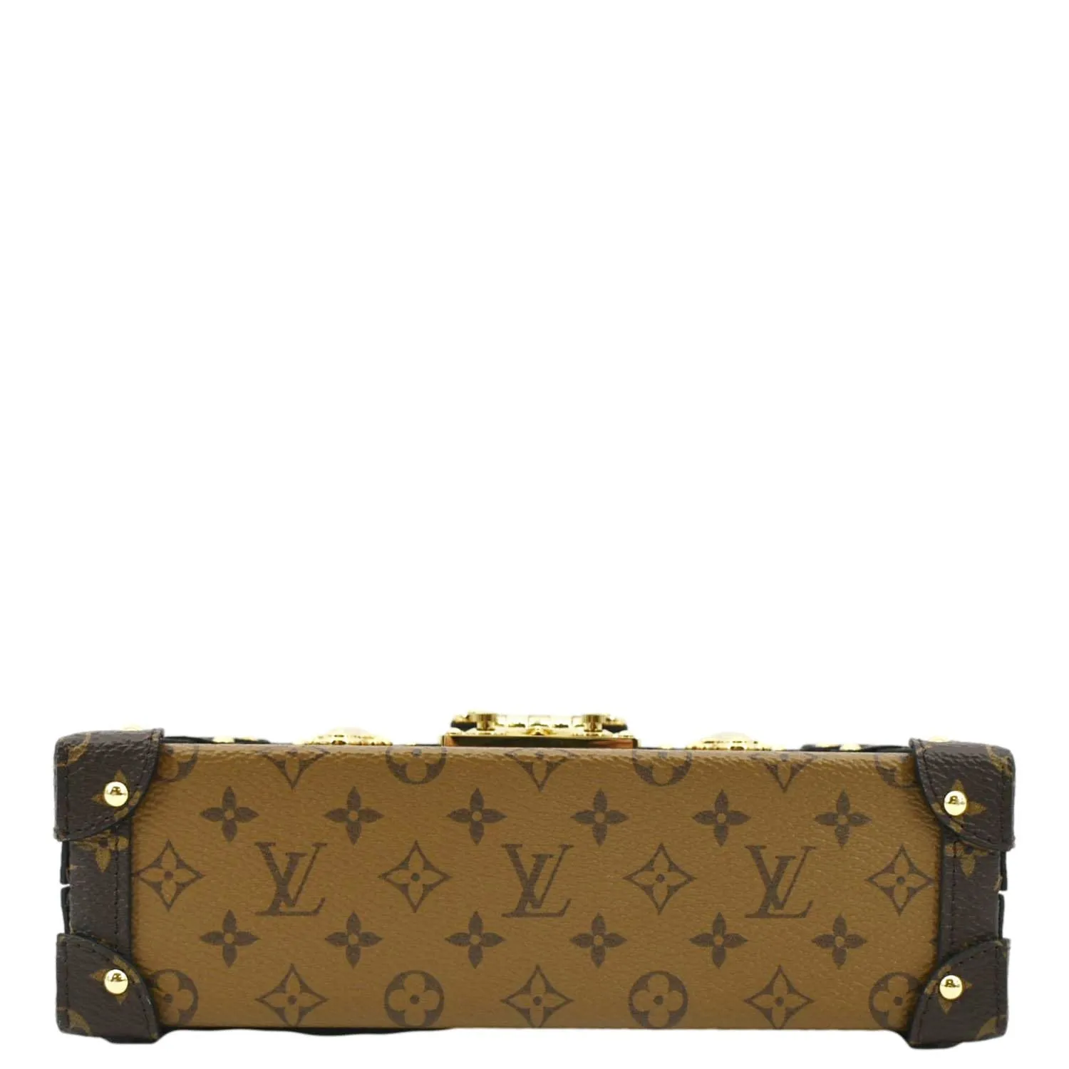 LOUIS VUITTON Petite Malle Monogram Reverse Canvas Shoulder Bag Brown