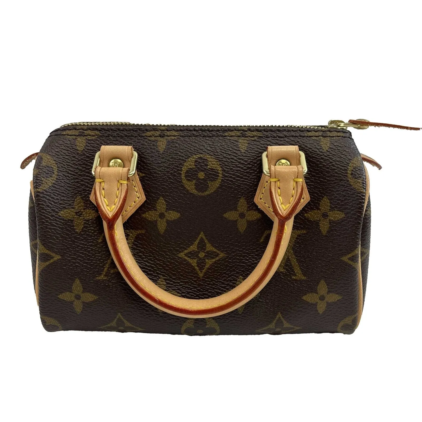 Louis Vuitton Speedy Mini Nano HL Monogram Canvas Brown Handbag Excellent W/ BOX