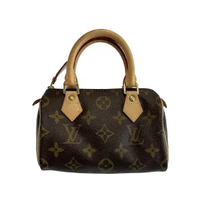 Louis Vuitton Speedy Mini Nano HL Monogram Canvas Brown Handbag Excellent W/ BOX
