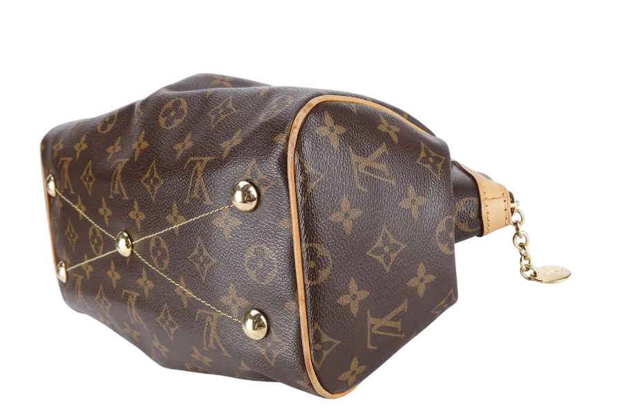 LOUIS VUITTON TIVOLI BROWN COWHIDE LEATHER HANDBAG GOLD HARDWARE NO DUST COVER