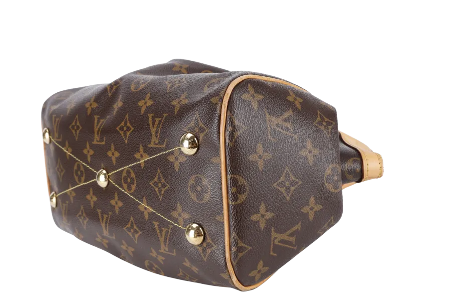 LOUIS VUITTON TIVOLI BROWN COWHIDE LEATHER HANDBAG GOLD HARDWARE NO DUST COVER
