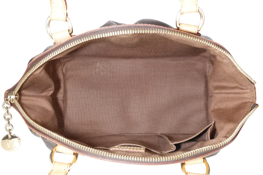 LOUIS VUITTON TIVOLI BROWN COWHIDE LEATHER HANDBAG GOLD HARDWARE NO DUST COVER