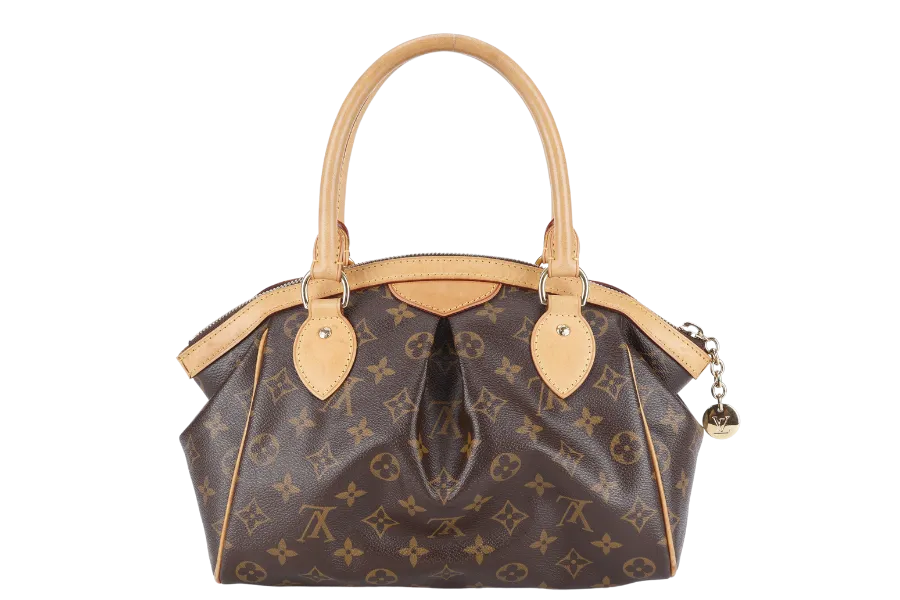 LOUIS VUITTON TIVOLI BROWN COWHIDE LEATHER HANDBAG GOLD HARDWARE NO DUST COVER