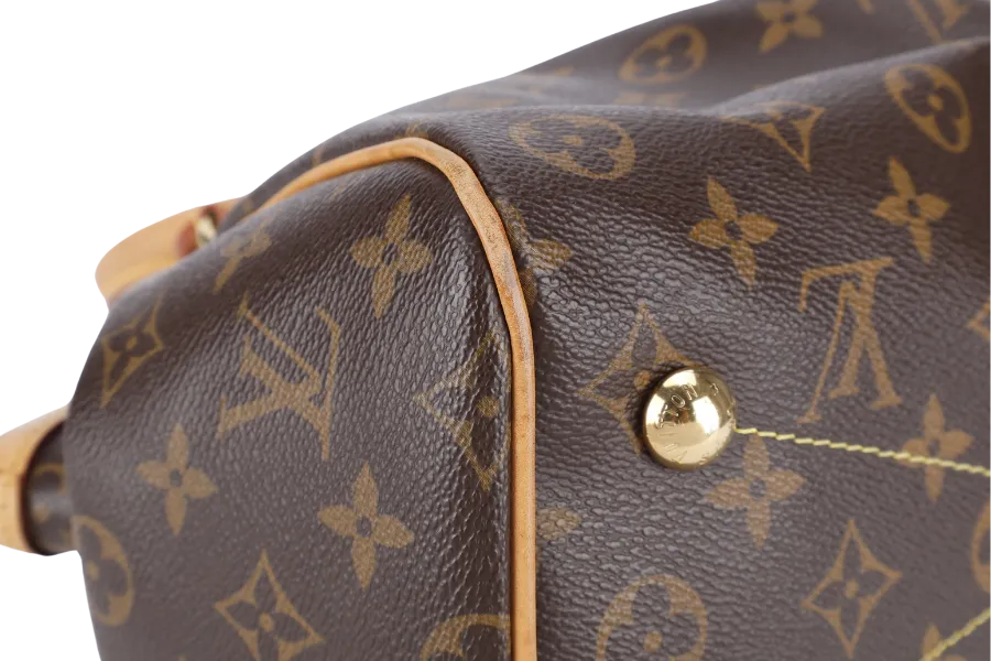 LOUIS VUITTON TIVOLI BROWN COWHIDE LEATHER HANDBAG GOLD HARDWARE NO DUST COVER