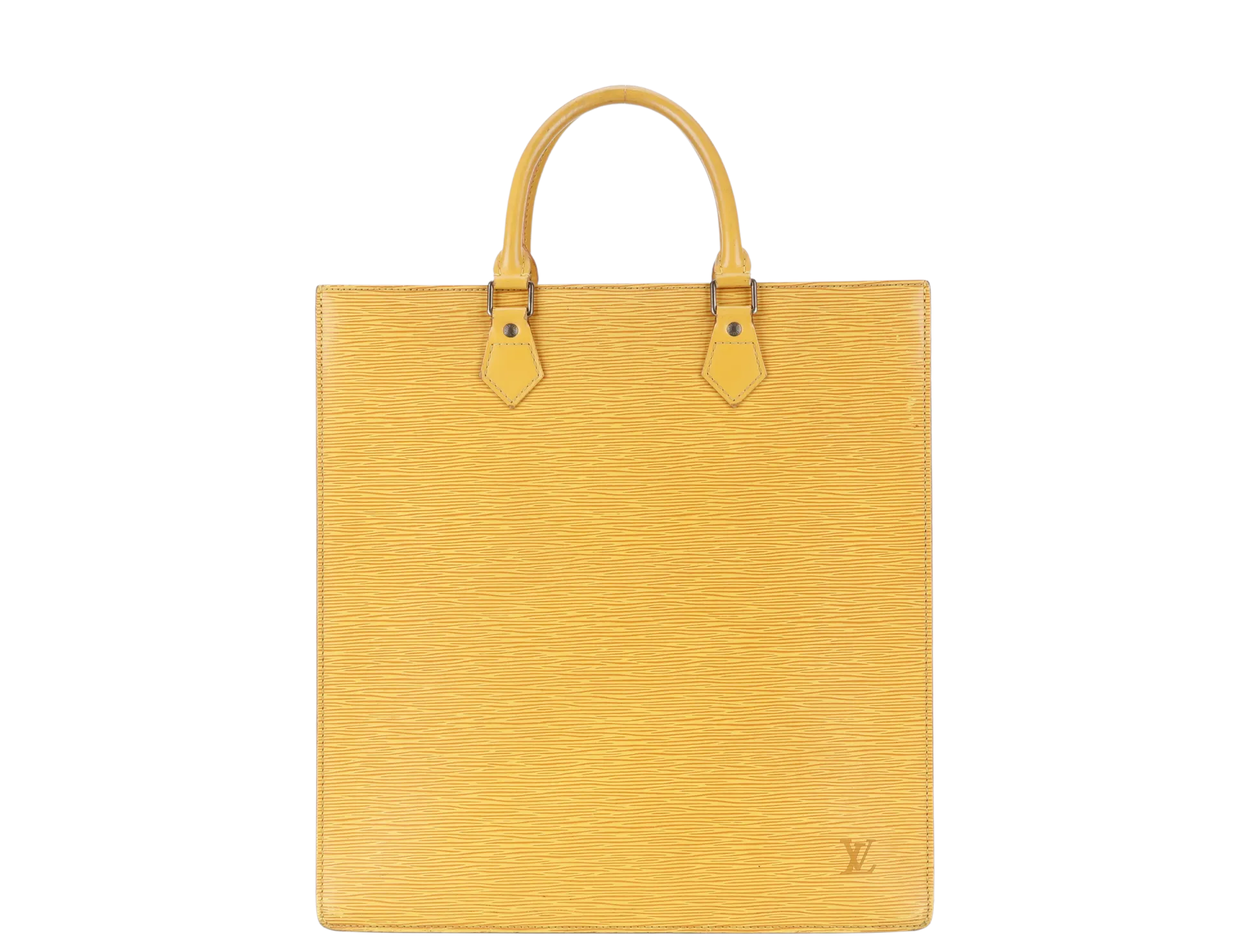 LOUIS VUITTON VINTAGE SAC PLAT(MI0916) MUSTARD YELLOW EPI LEATHER GOLD HARDWARE NO DUST COVER