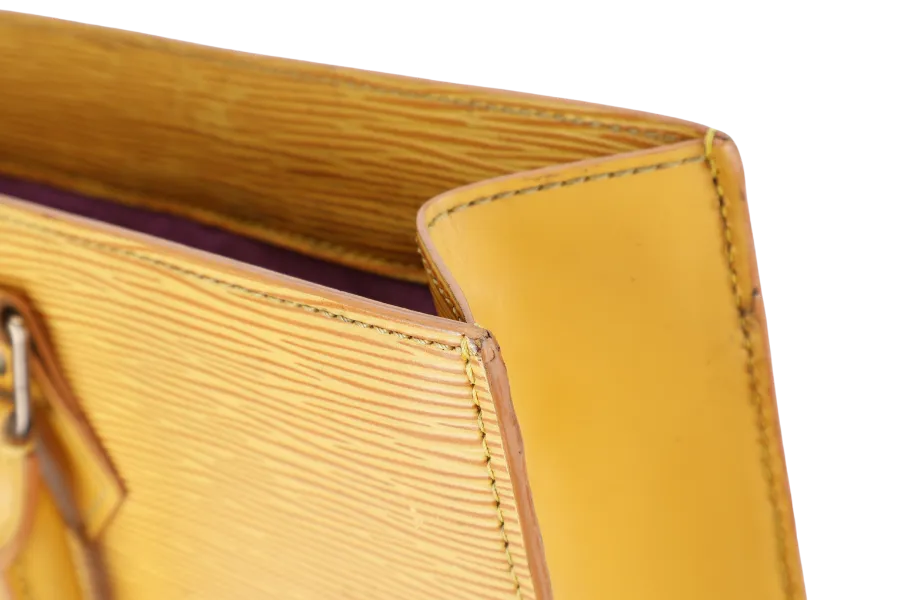LOUIS VUITTON VINTAGE SAC PLAT(MI0916) MUSTARD YELLOW EPI LEATHER GOLD HARDWARE NO DUST COVER