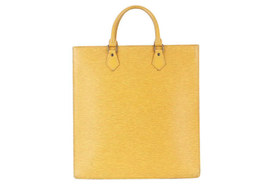LOUIS VUITTON VINTAGE SAC PLAT(MI0916) MUSTARD YELLOW EPI LEATHER GOLD HARDWARE NO DUST COVER
