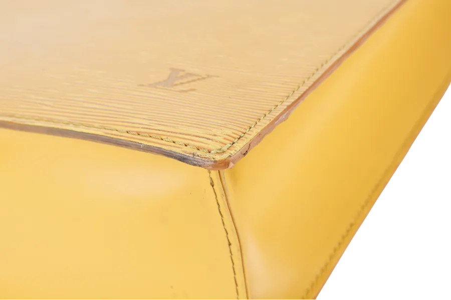 LOUIS VUITTON VINTAGE SAC PLAT(MI0916) MUSTARD YELLOW EPI LEATHER GOLD HARDWARE NO DUST COVER