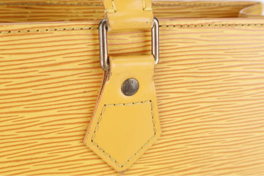 LOUIS VUITTON VINTAGE SAC PLAT(MI0916) MUSTARD YELLOW EPI LEATHER GOLD HARDWARE NO DUST COVER