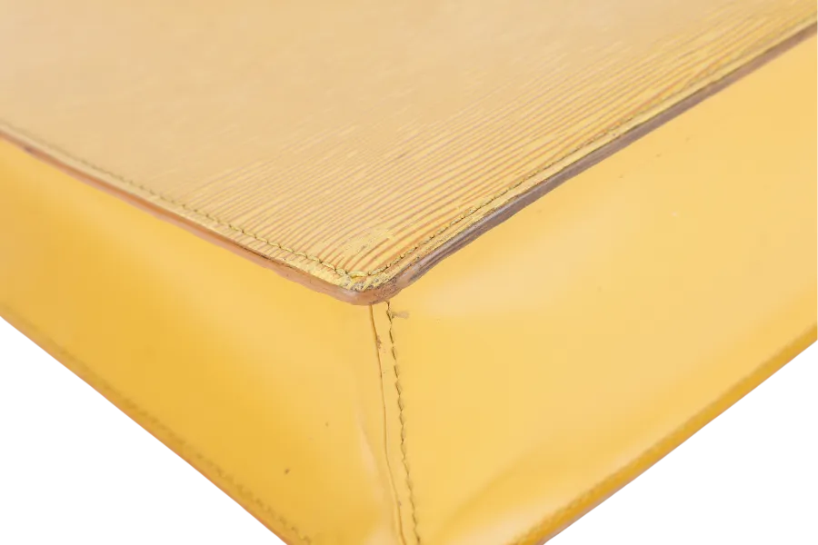 LOUIS VUITTON VINTAGE SAC PLAT(MI0916) MUSTARD YELLOW EPI LEATHER GOLD HARDWARE NO DUST COVER