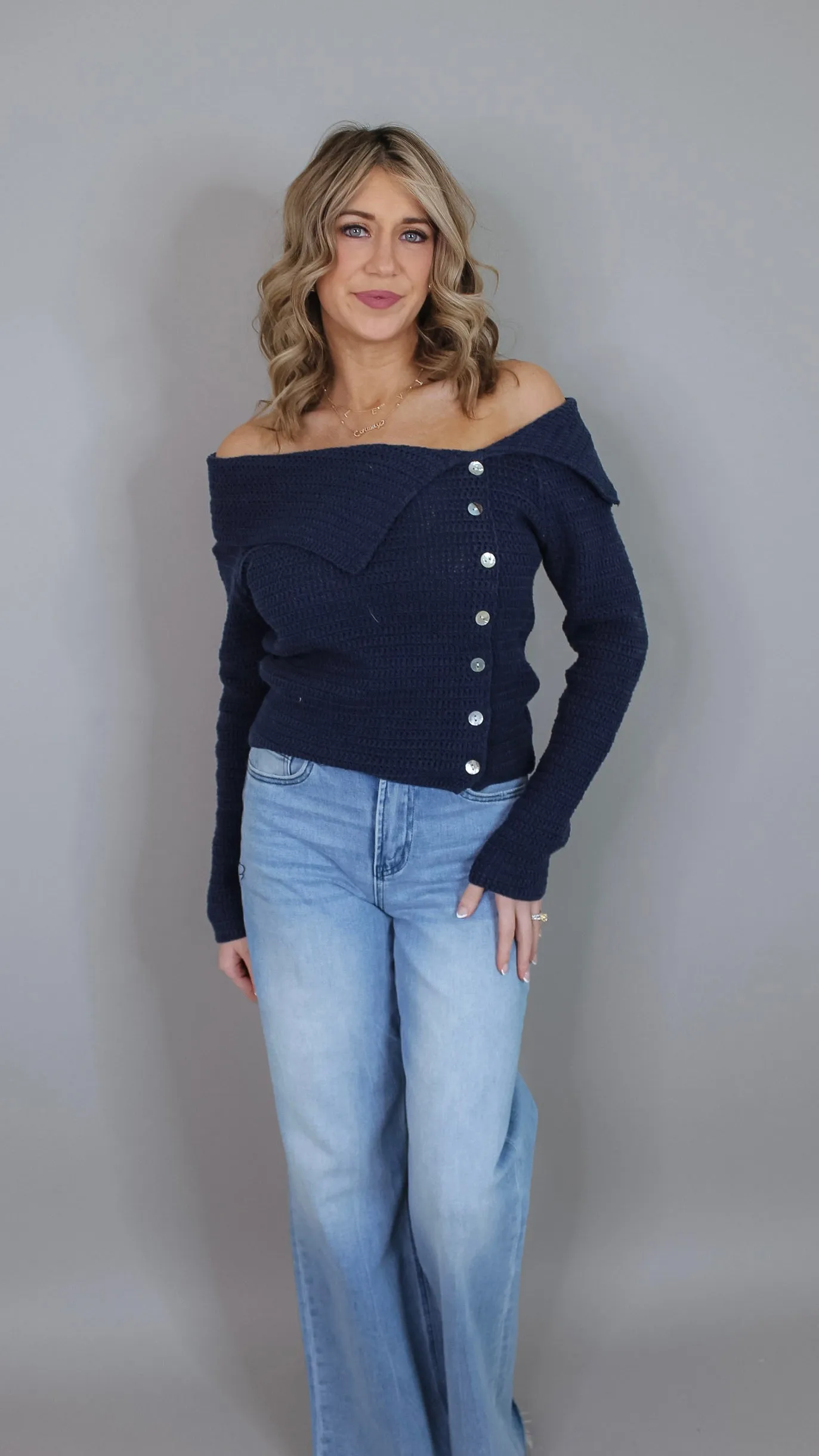Lyndel Navy Sweater