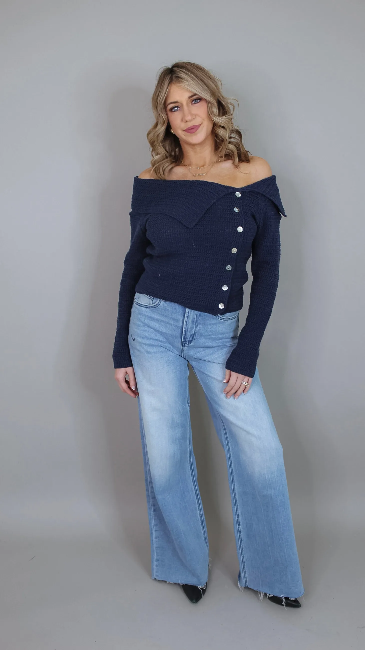 Lyndel Navy Sweater