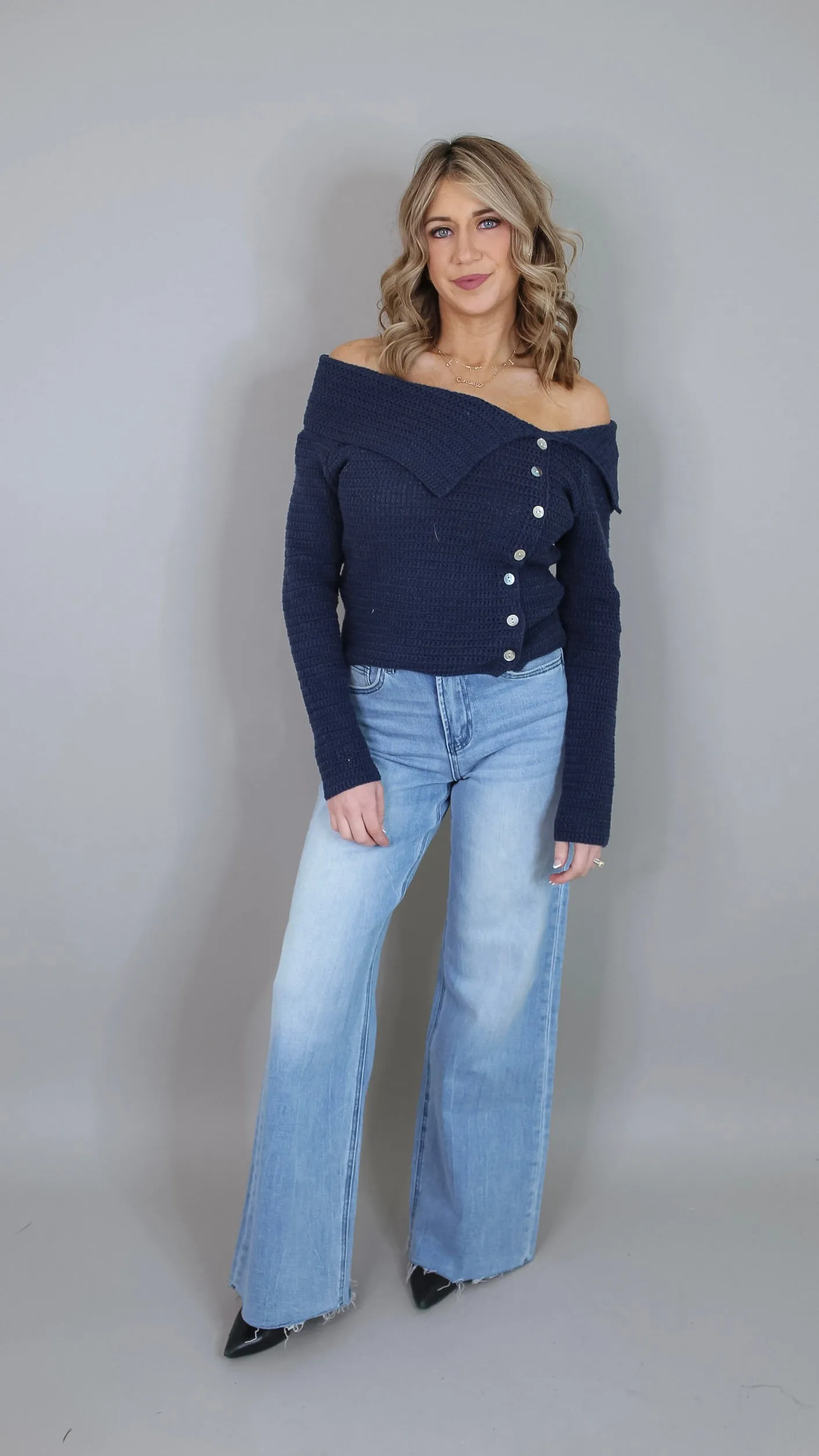 Lyndel Navy Sweater