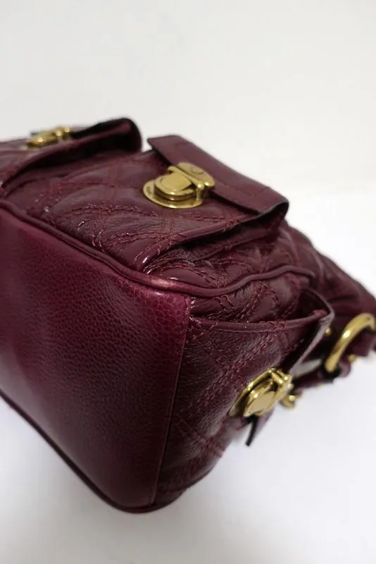 Marc Jacobs Quilted Leather Multipocket Chain Hobo Bordeaux Medium Shoulder Bag