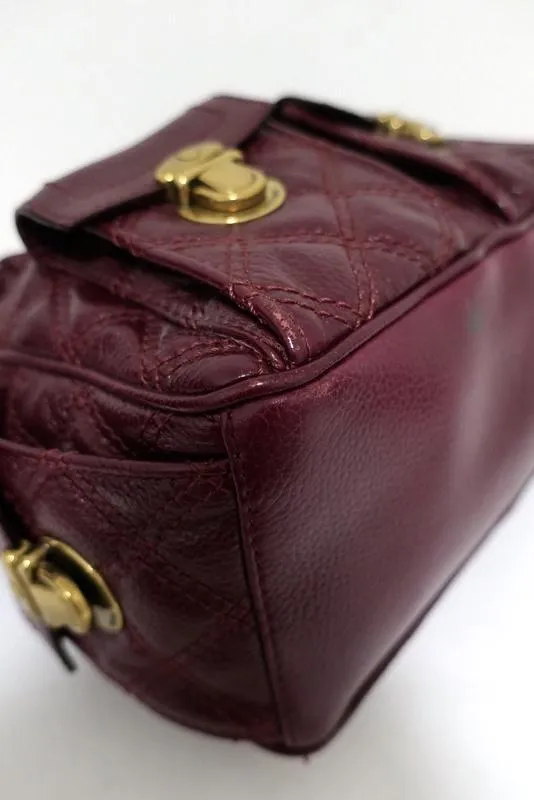 Marc Jacobs Quilted Leather Multipocket Chain Hobo Bordeaux Medium Shoulder Bag