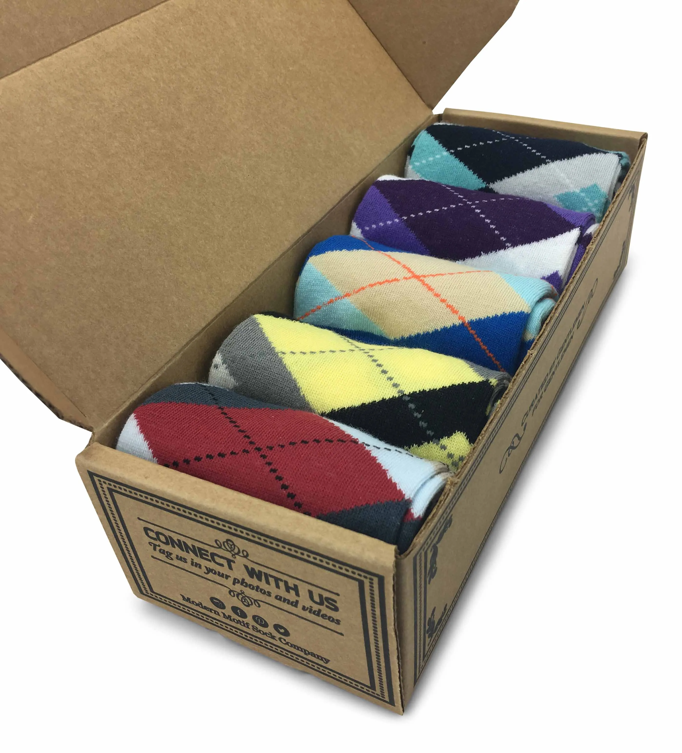 Men Novelty Fashion Dress Socks-5 Pair Fancy Power Sock-Fun Colorful Theme Socks