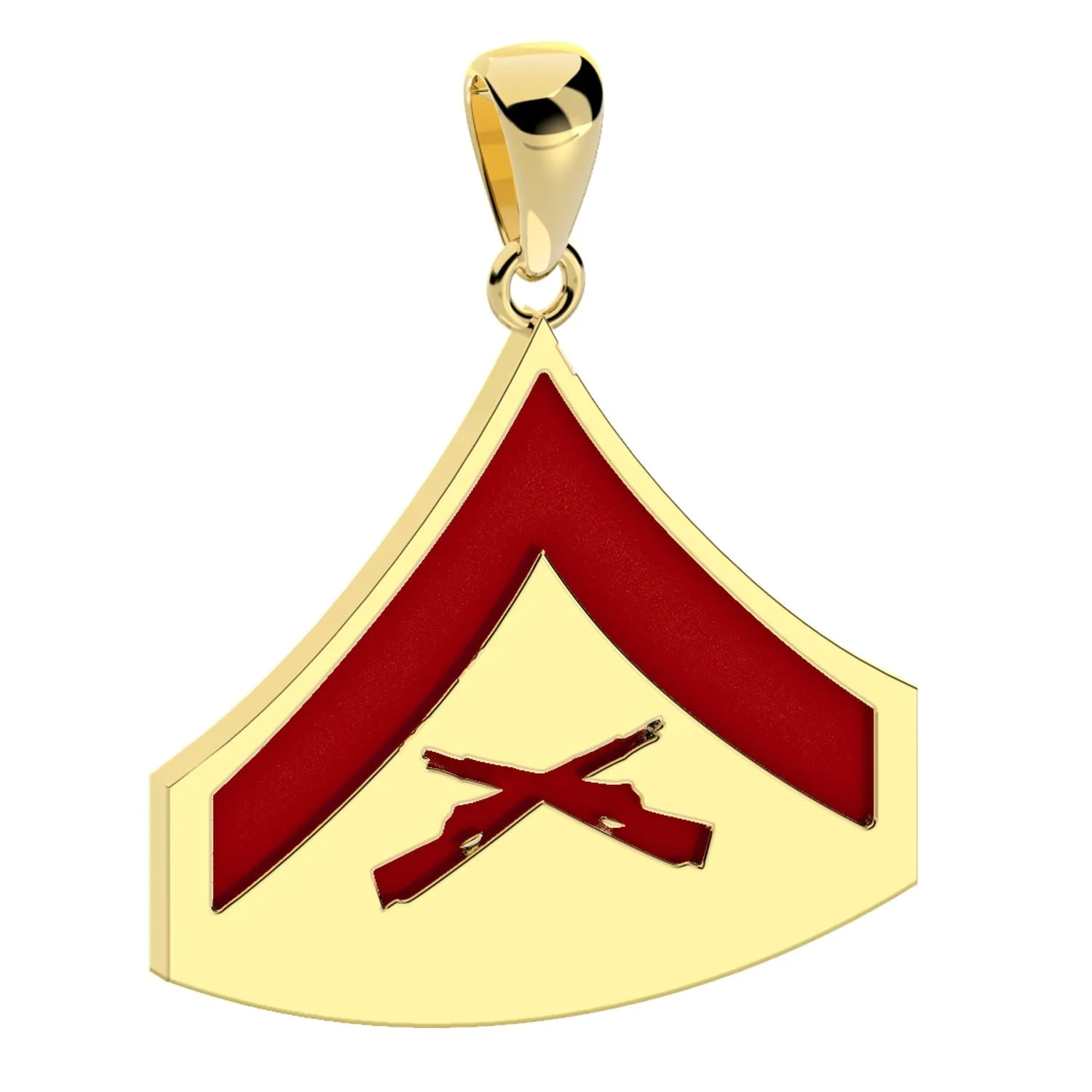 Men's 10k or 14k Yellow or White Gold Lance Corporal US Marine Corps Pendant