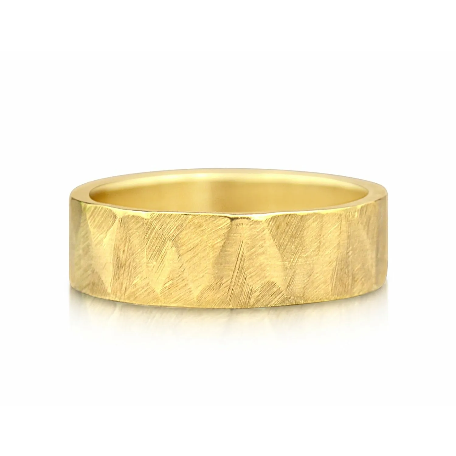 Men's 14k Gold Weathered Wedding Band
