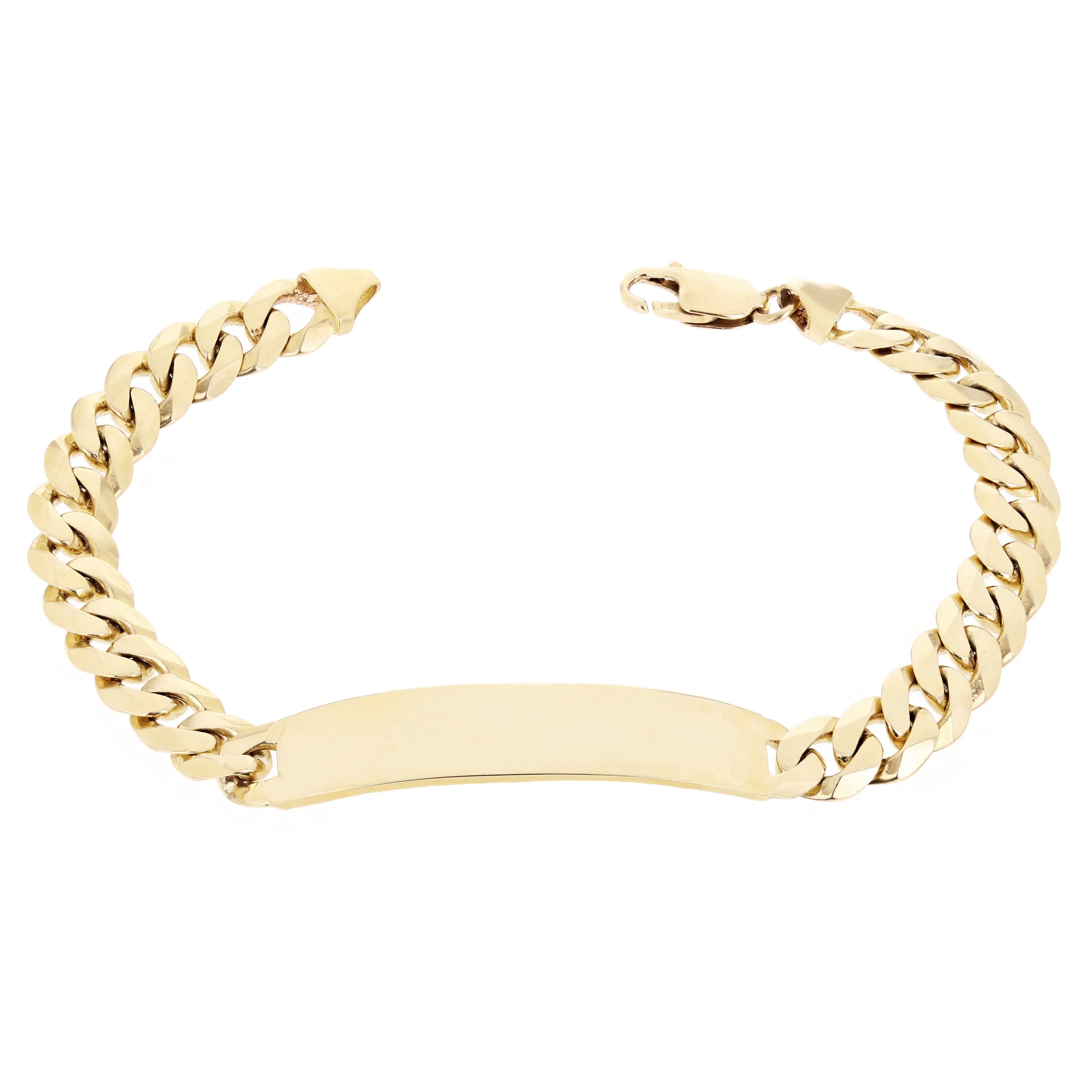 Men's 14k Yellow Gold Cuban ID Bracelet 8.5" 9.4mm 26.8 grams