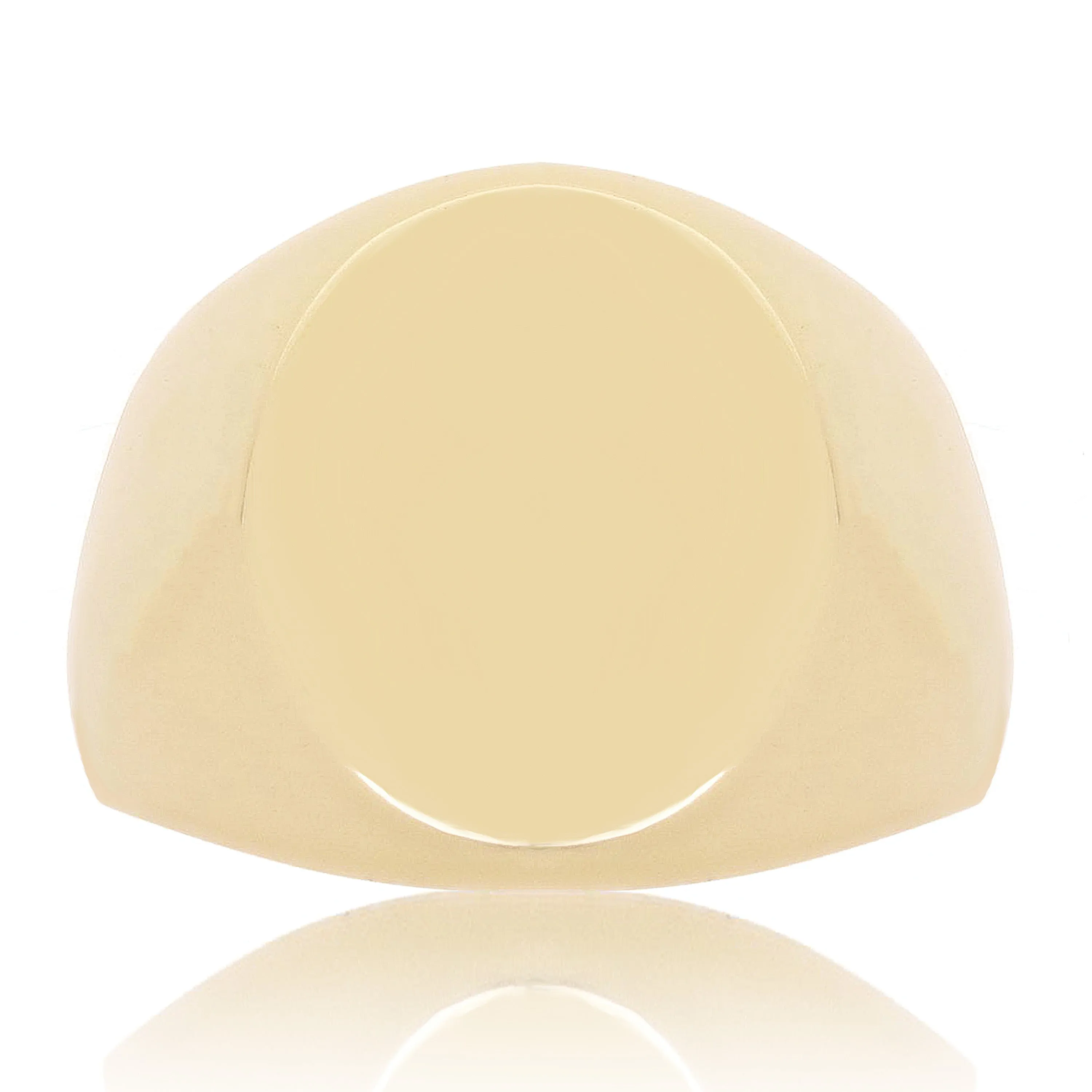 Men's 14k Yellow Gold Engravable Signet Initial Ring Sizes 5-12