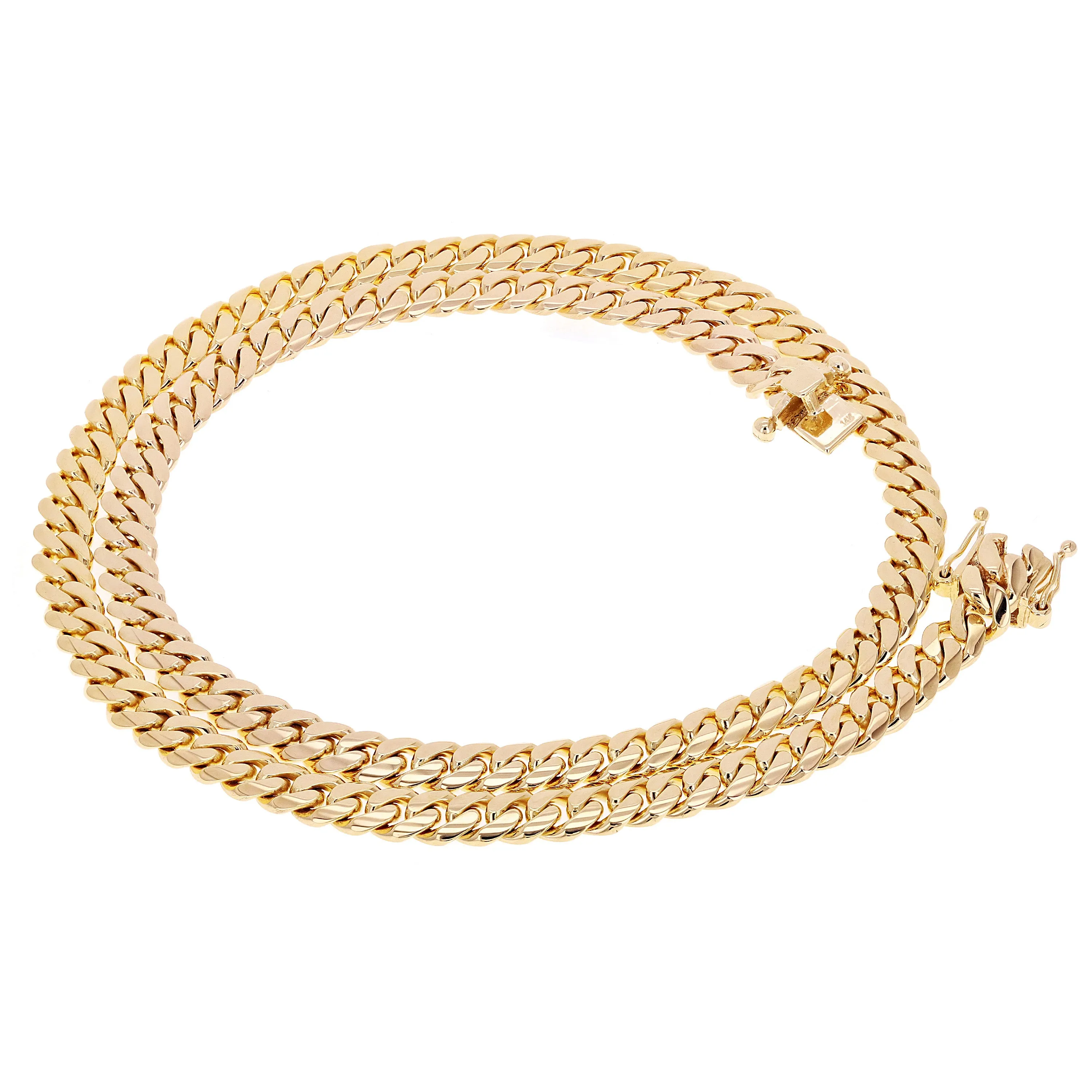 Men's 14k Yellow Gold Heavy Solid Miami Cuban Necklace 22" 8mm 111 grams