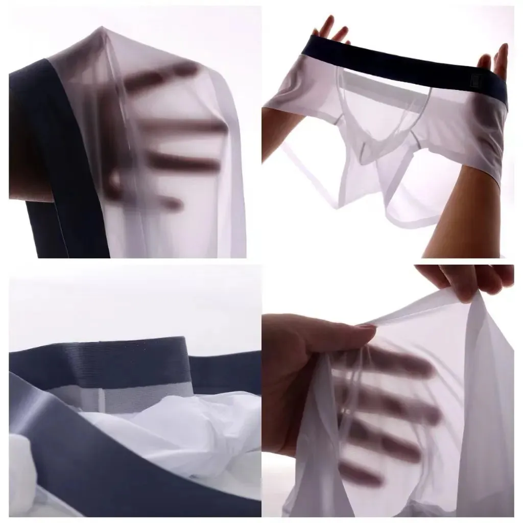Men's 3D Pouch  Ice Silk Mesh Combined  Low-Rise Underpants (5-Pack) -JEWYEE AY 1977