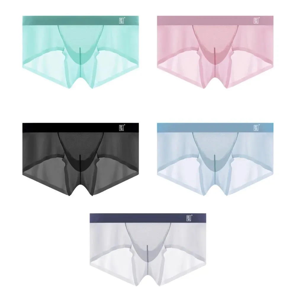 Men's 3D Pouch  Ice Silk Mesh Combined  Low-Rise Underpants (5-Pack) -JEWYEE AY 1977