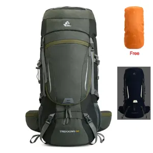 Men's 60L Large Hiking Mountaineering Backpack: Outdoor Sport Rucksack for Camping and Climbing