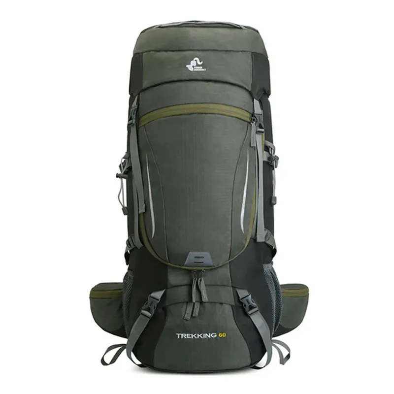 Men's 60L Large Hiking Mountaineering Backpack: Outdoor Sport Rucksack for Camping and Climbing