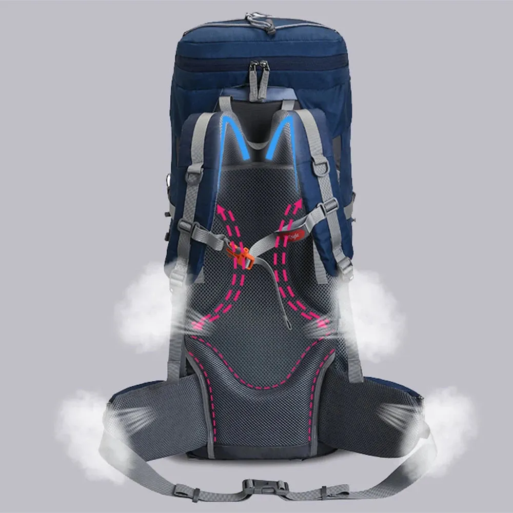 Men's 60L Large Hiking Mountaineering Backpack: Outdoor Sport Rucksack for Camping and Climbing