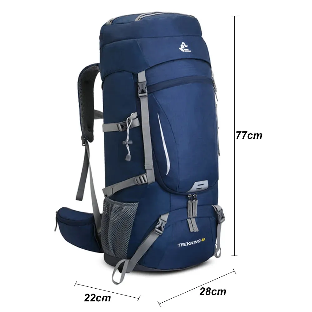 Men's 60L Large Hiking Mountaineering Backpack: Outdoor Sport Rucksack for Camping and Climbing