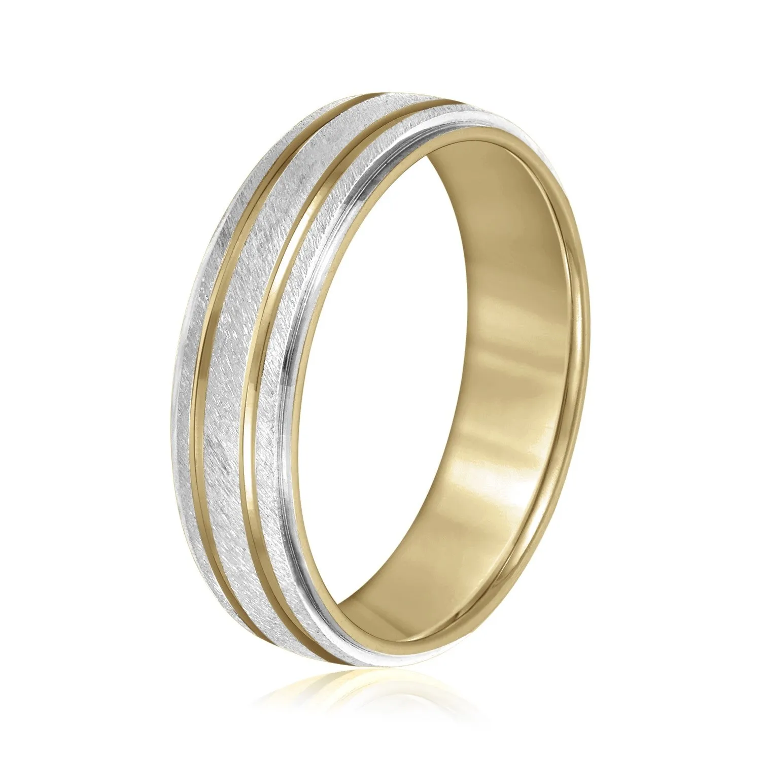 Men's Alternating Milgrain Rows and Fine Textured Layers Band