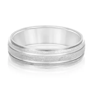 Men's Alternating Milgrain Rows and Fine Textured Layers Band