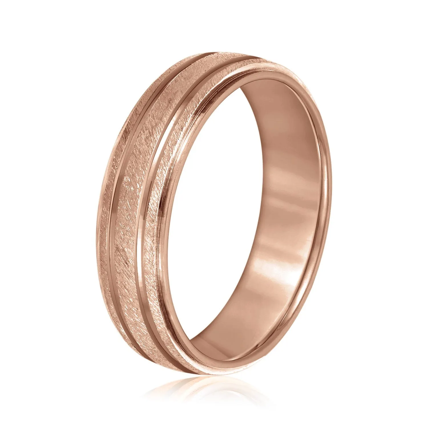 Men's Alternating Milgrain Rows and Fine Textured Layers Band