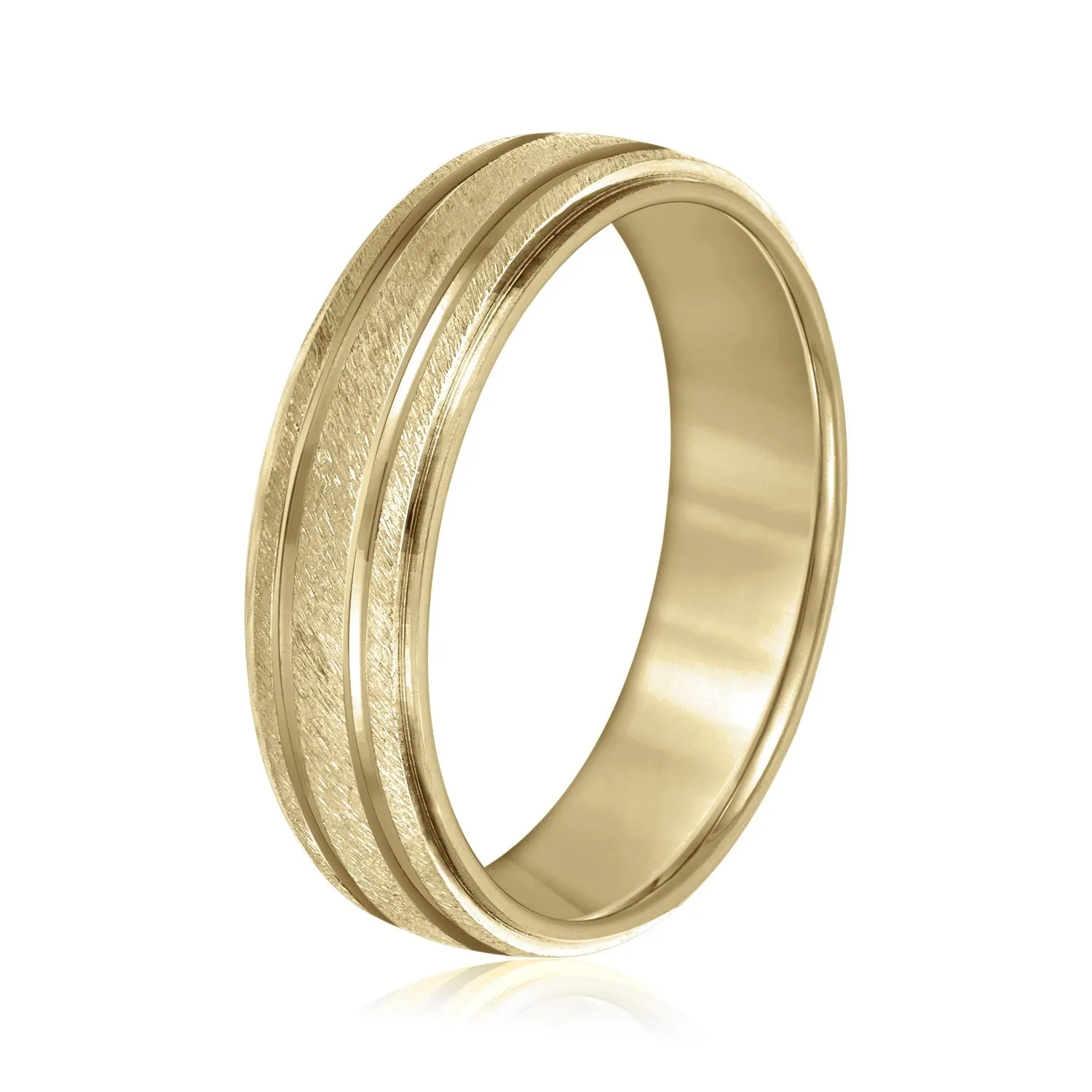 Men's Alternating Milgrain Rows and Fine Textured Layers Band