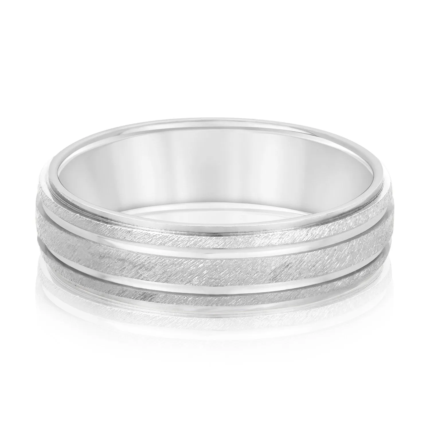 Men's Alternating Milgrain Rows and Fine Textured Layers Band