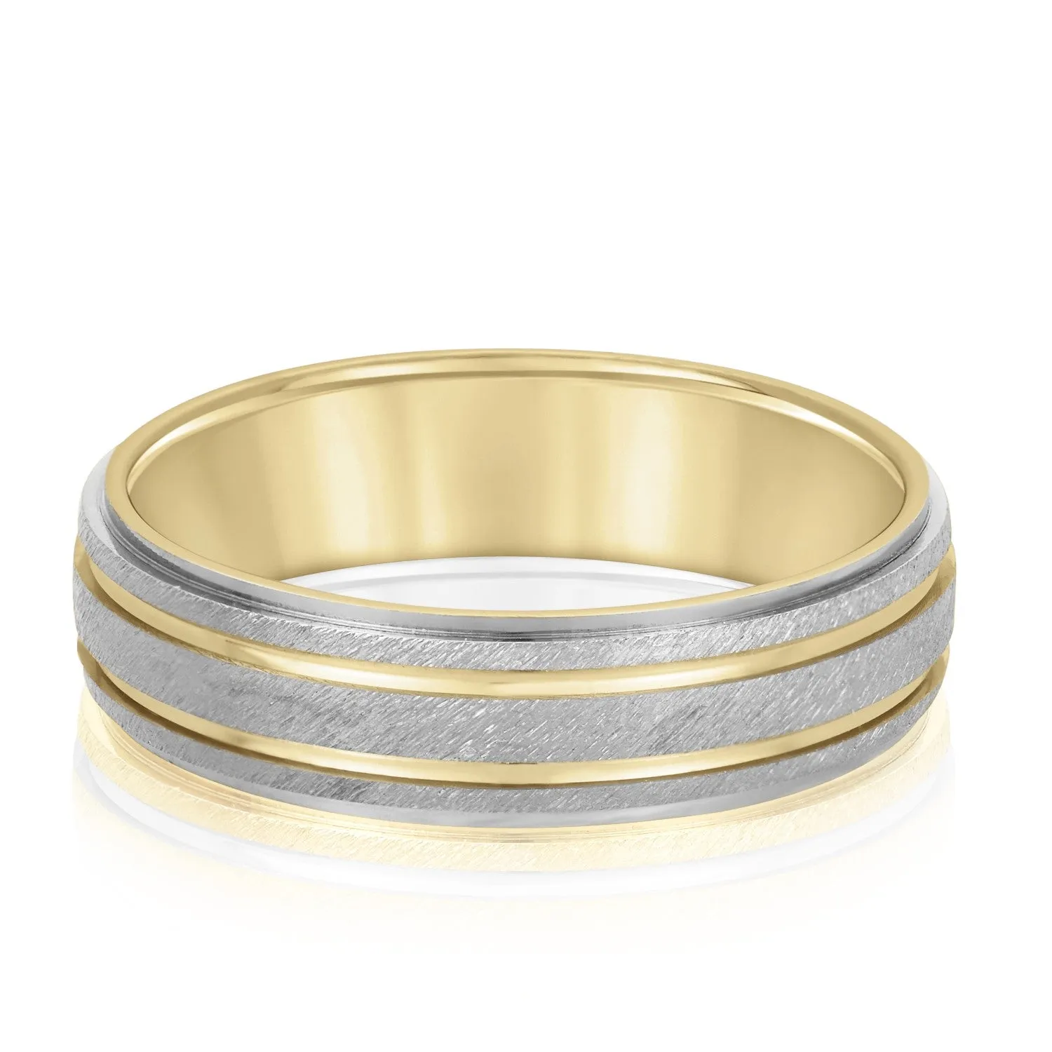 Men's Alternating Milgrain Rows and Fine Textured Layers Band