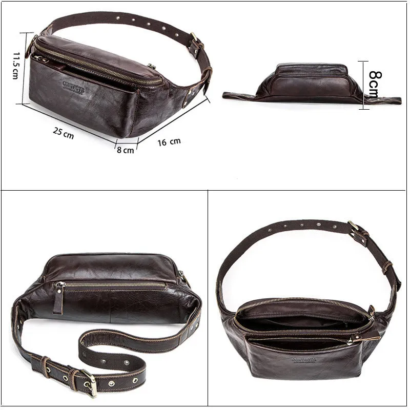 Men's Angel First Layer Cattlehide Leather Fashion Bags