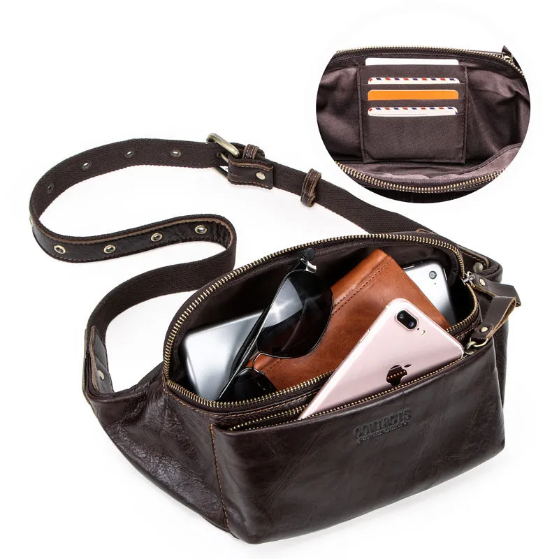 Men's Angel First Layer Cattlehide Leather Fashion Bags